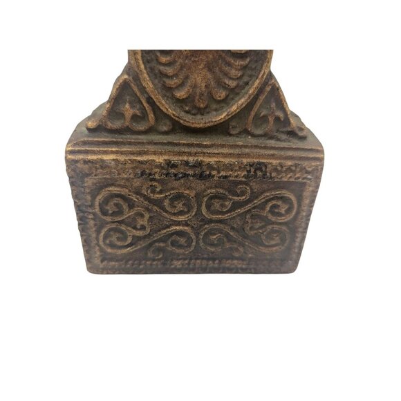 Antique-Style Decorative Cross Tabletop Ornate Resin Bronze Finish 12" Tall - Picture 3 of 12